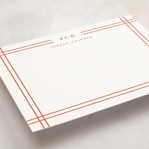 This is a deadline personalized stationery thank you cards with standard by Yuliya Evseeva called modern lines printing on signature in 5x7