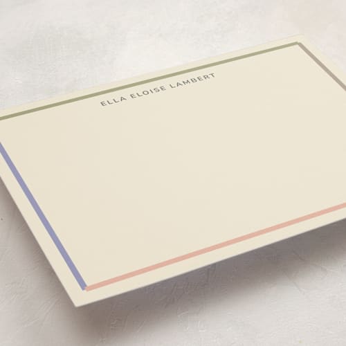 This is a capri personalized stationery thank you cards with standard by Stephanie Heinrich Godbout called modern colorful border printing on signature in 5x7