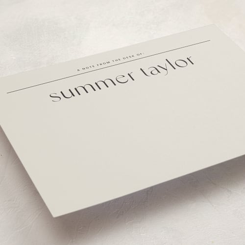 This is a latte personalized stationery thank you cards with standard by Blustery August called almond printing on signature in 5x7