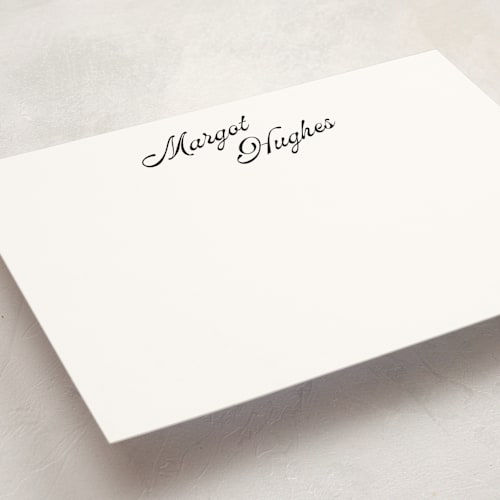 This is a raven personalized stationery thank you cards with standard by Morgan Kendall called vintage hotel printing on signature in 5x7