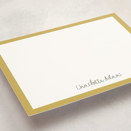 This is a lemon drop personalized stationery thank you cards with standard by Ani Somi called crayon writing printing on signature in 5x7