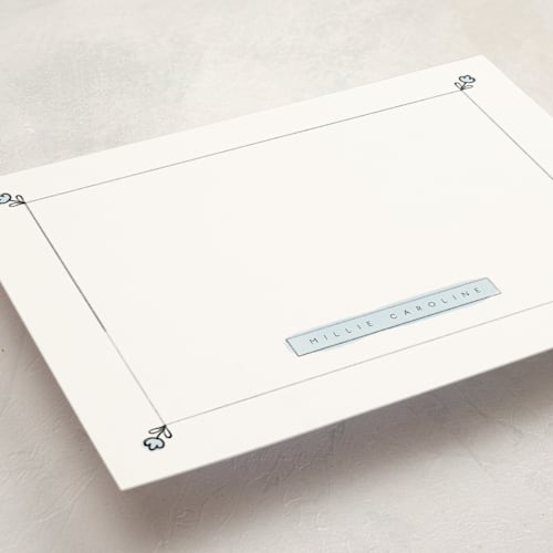 This is a sky personalized stationery thank you cards with standard by Corrie Autrey called simply sweet note printing on signature in 5x7