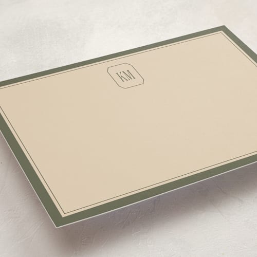 This is a forest personalized stationery thank you cards with standard by Creo Study called formal initials printing on signature in 5x7