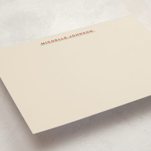 This is a mint personalized stationery thank you cards with standard by elithing called highlight printing on signature in 5x7