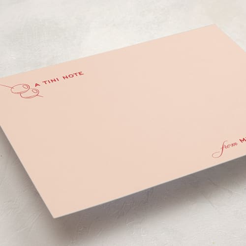 This is a tomato personalized stationery thank you cards with standard by Megan Davis called dirty martini printing on signature in 5x7