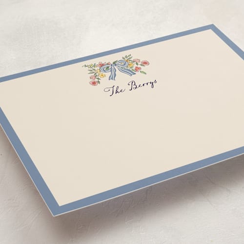 This is a cornflower personalized stationery thank you cards with standard by Chris Griffith called a wedding in low country printing on signature in 5x7