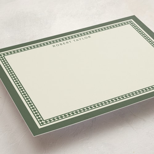 This is a malachite personalized stationery thank you cards with standard by Diana Pinnell called noble hall printing on signature in 5x7
