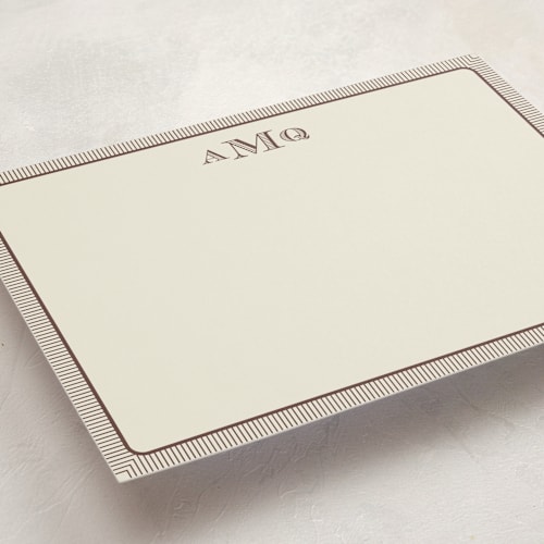 This is a cacao personalized stationery thank you cards with standard by Pati Cascino called cine printing on signature in 5x7