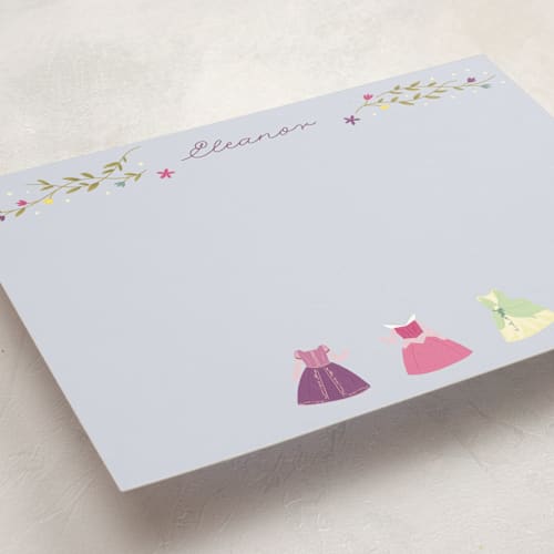 This is a pool personalized stationery thank you cards with standard by JeAnna Casper called princess party printing on signature in 5x7
