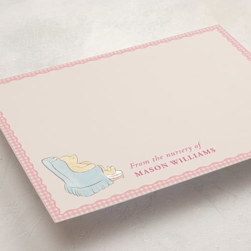 This is a carnation personalized stationery thank you cards with standard by Sabrin Deirani called disney winnie the pooh printing on signature in 5x7