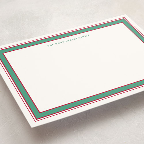 This is a holly jolly personalized stationery thank you cards with standard by Alston Foster called colorful wishes printing on signature in 5x7