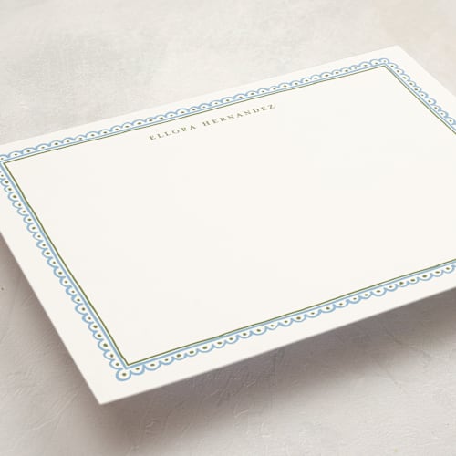 This is a celeste personalized stationery thank you cards with standard by Pati Cascino called forli printing on signature in 5x7