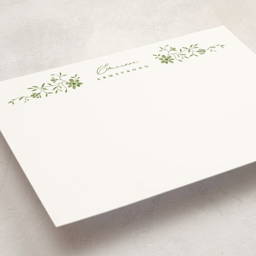 This is a ivy personalized stationery thank you cards with standard by Susan Zinader called posies printing on signature in 5x7