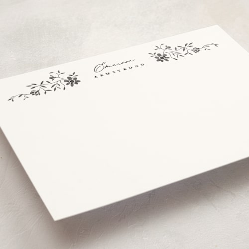 This is a poppy seed personalized stationery thank you cards with standard by Susan Zinader called posies printing on signature in 5x7