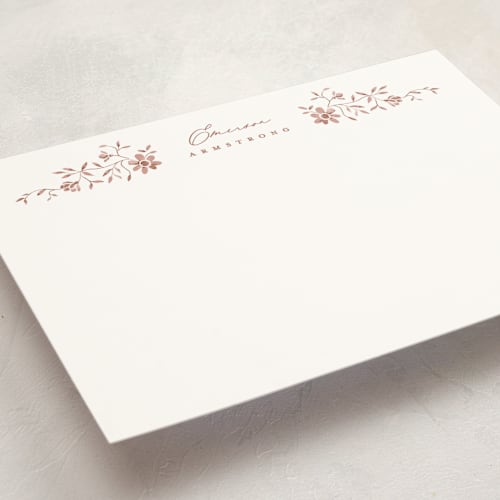 This is a sienna personalized stationery thank you cards with standard by Susan Zinader called posies printing on signature in 5x7