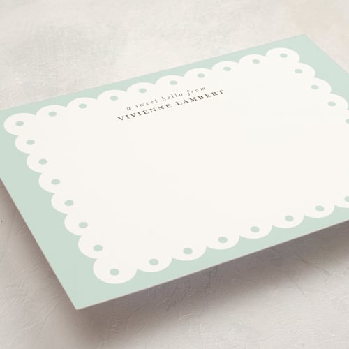 This is a mint personalized stationery thank you cards with standard by Shirley Lin Schneider called southern charm printing on signature in 5x7