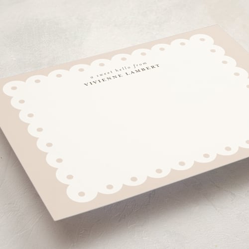 This is a sand personalized stationery thank you cards with standard by Shirley Lin Schneider called southern charm printing on signature in 5x7