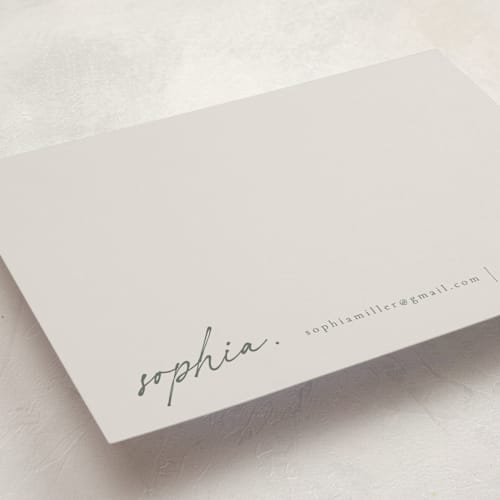 This is a moon personalized stationery thank you cards with standard by Ana de Sousa called minimalist note printing on signature in 5x7