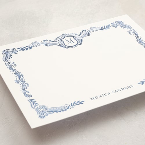 This is a bluebell personalized stationery thank you cards with standard by Petra Kern called fresco printing on signature in 5x7