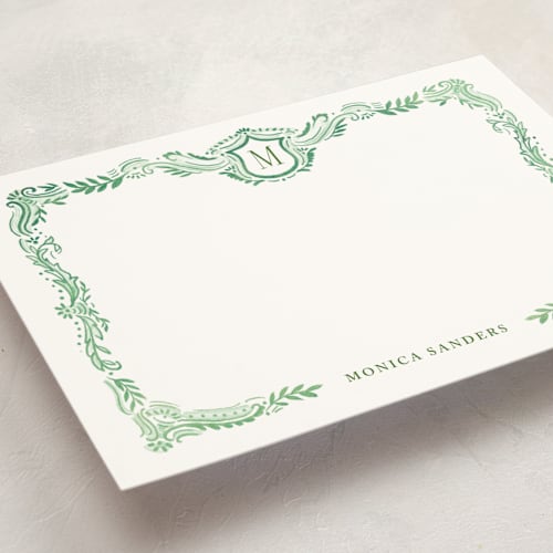This is a fern personalized stationery thank you cards with standard by Petra Kern called fresco printing on signature in 5x7