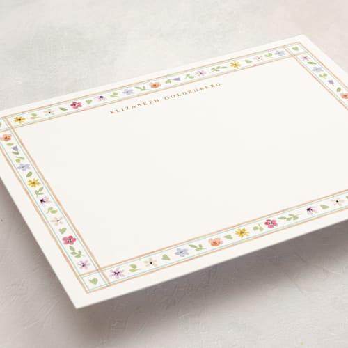 This is a autumn personalized stationery thank you cards with standard by Pati Cascino called herbarium printing on signature in 5x7