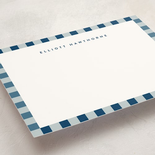 This is a lagoon personalized stationery thank you cards with standard by Olivia Raufman called refined stripe printing on signature in 5x7