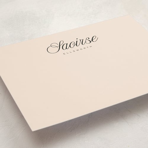 This is a eggshell personalized stationery thank you cards with standard by chocomocacino called fondente printing on signature in 5x7