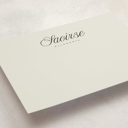 This is a moss personalized stationery thank you cards with standard by chocomocacino called fondente printing on signature in 5x7