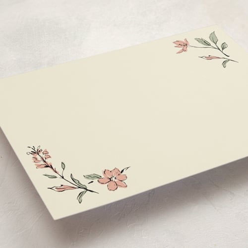 This is a coral personalized stationery thank you cards with standard by RachelYaej called elegant floral stationery printing on signature in 5x7