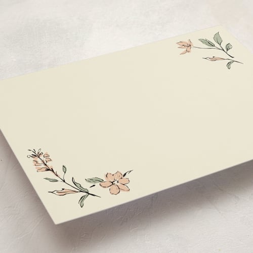 This is a peach personalized stationery thank you cards with standard by RachelYaej called elegant floral stationery printing on signature in 5x7