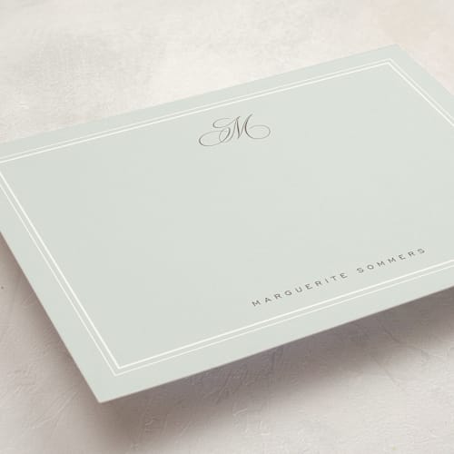 This is a robin’s egg personalized stationery thank you cards with standard by chocomocacino called giaourti printing on signature in 5x7