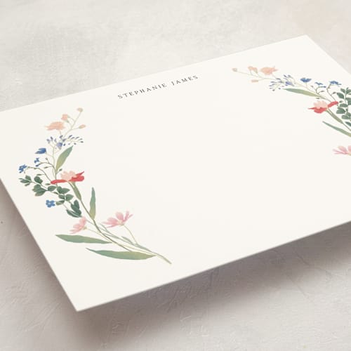 This is a spring personalized stationery thank you cards with standard by Elly called botanical printing on signature in 5x7