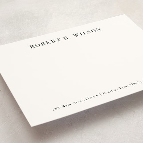 This is a charcoal personalized stationery thank you cards with standard by Megan Davis called resume printing on signature in 5x7