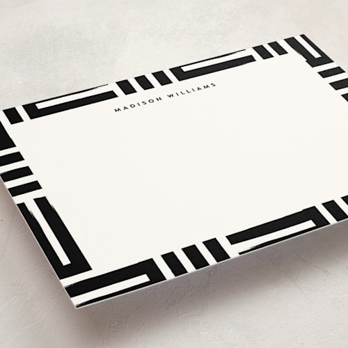 This is a coal personalized stationery thank you cards with standard by Robert and Stella called block stripes printing on signature in 5x7