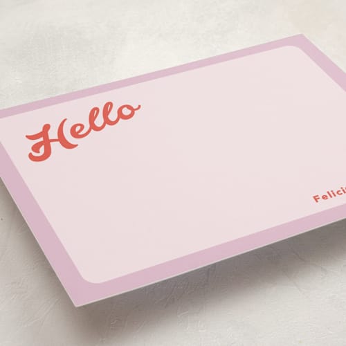 This is a lilac personalized stationery thank you cards with standard by Morgan Kendall called curves printing on signature in 5x7