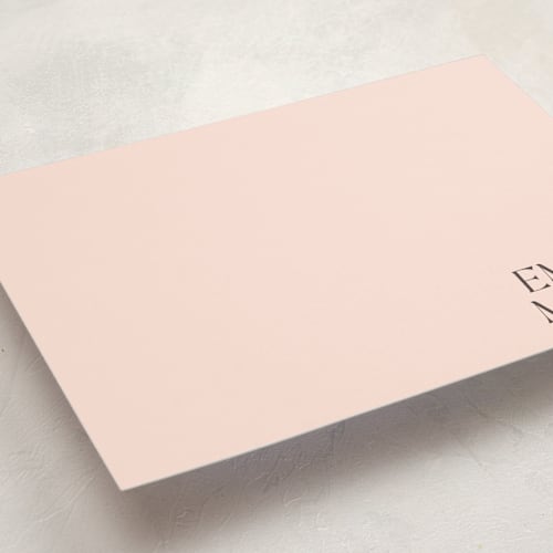 This is a blush personalized stationery thank you cards with standard by Robert and Stella called corner block printing on signature in 5x7