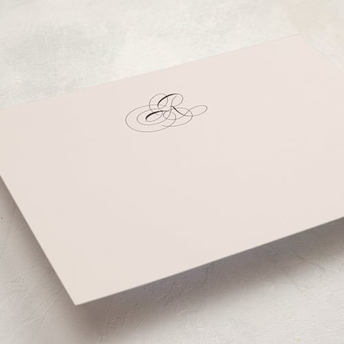 This is a natural personalized stationery thank you cards with standard by Lori Wemple called simple monogram printing on signature in 5x7