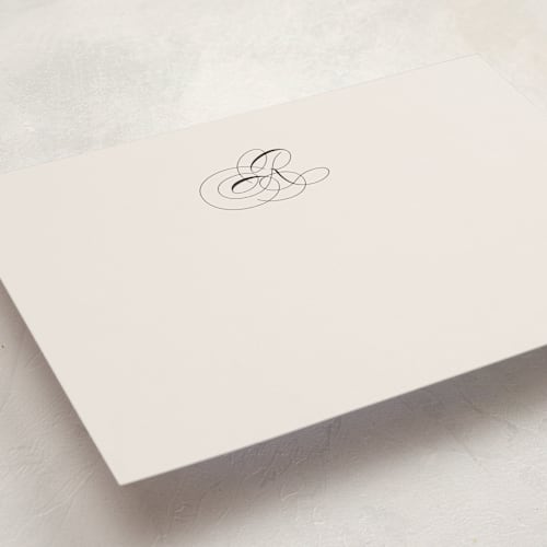 This is a mist personalized stationery thank you cards with standard by Lori Wemple called simple monogram printing on signature in 5x7