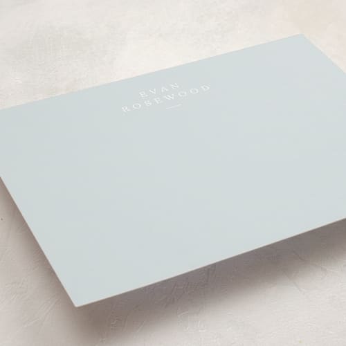 This is a sky personalized stationery thank you cards with standard by Sara Hicks Malone called softspoken printing on signature in 5x7