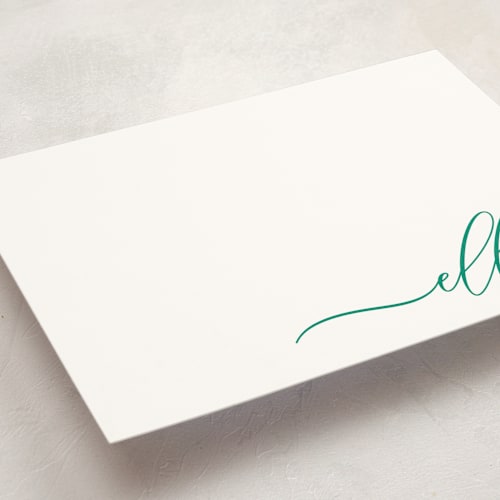 This is a mojito personalized stationery thank you cards with standard by Lori Wemple called pretty script printing on signature in 5x7