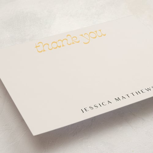 This is a lemonade personalized stationery thank you cards with standard by Lissabeth Anglin called nomads printing on signature in 5x7