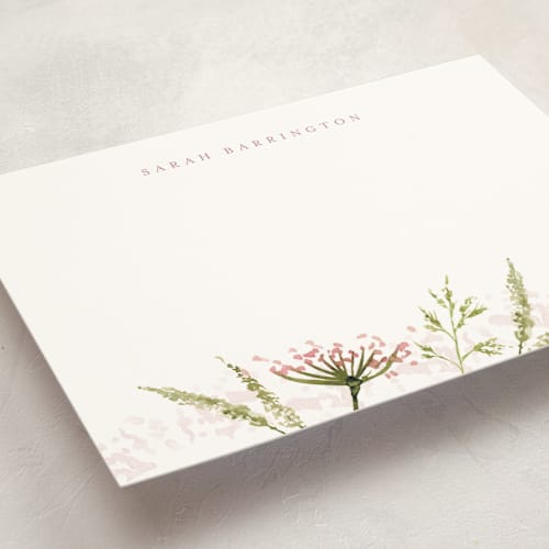 This is a rose personalized stationery thank you cards with standard by frau brandt called floral impression printing on signature in 5x7