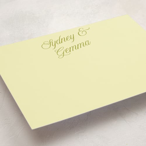 This is a island citrus personalized stationery thank you cards with standard by Morgan Kendall called bloom printing on signature in 5x7