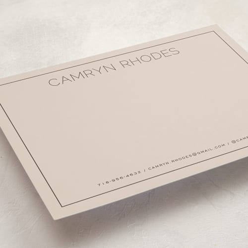 This is a ginger personalized stationery thank you cards with standard by Hooray Creative called sans serif printing on signature in 5x7