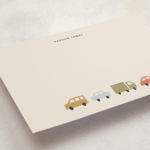 This is a sand personalized stationery thank you cards with standard by taylorVdesign called traffic jam printing on signature in 5x7