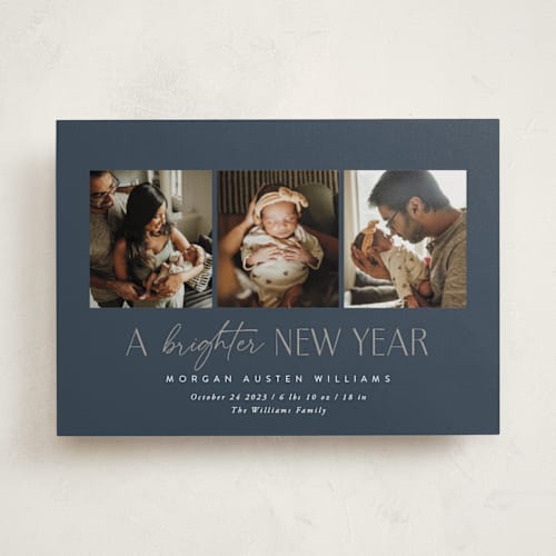 This is a blue spruce babys first christmas with standard by Robert and Stella called counting those blessings printing on recycled smooth signature in standard