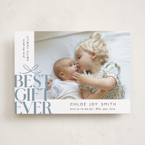 This is a frost babys first christmas with standard by Alethea and Ruth called best gift ever bow printing on recycled smooth signature in standard