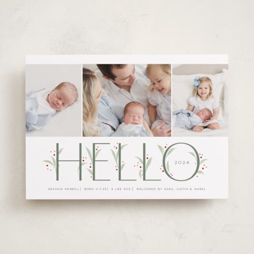 This is a festival babys first christmas with standard by Erin L. Wilson called winter morning printing on recycled smooth signature in standard