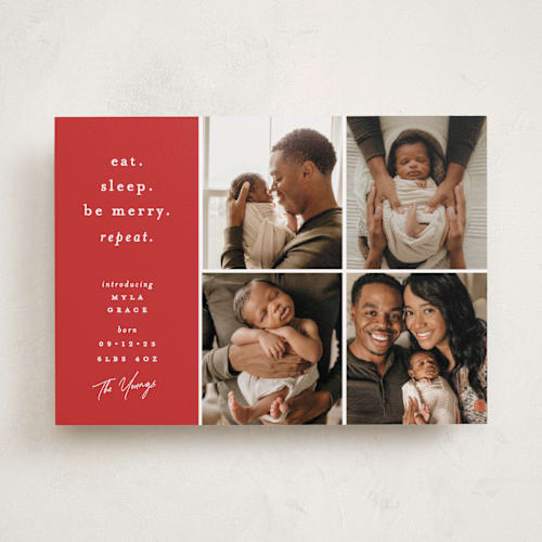 This is a rouge babys first christmas with standard by Bethan called repeat printing on recycled smooth signature in standard