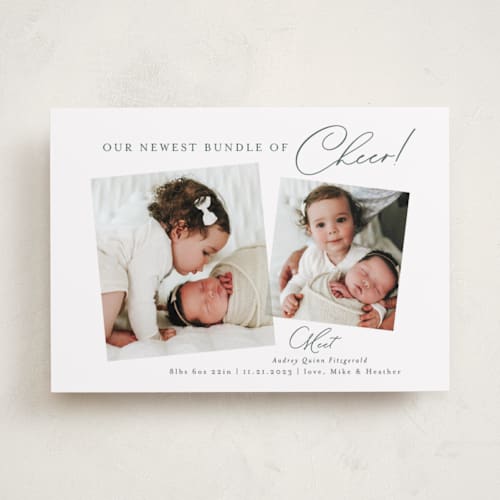 This is a forest babys first christmas with standard by Jackie Crawford called littlest printing on recycled smooth signature in standard